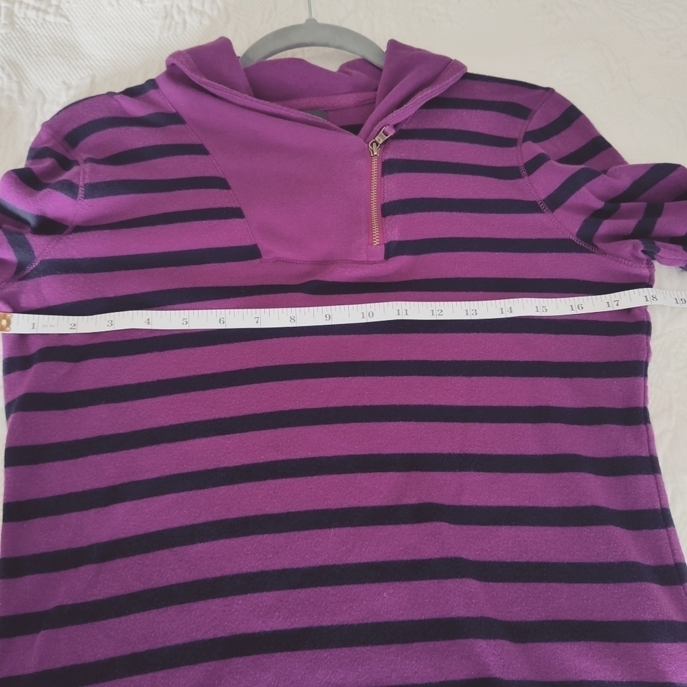 Lauren Ralph Lauren Women's Long Sleeves with Stripes Top Purple & Black size L - Picture 9 of 11